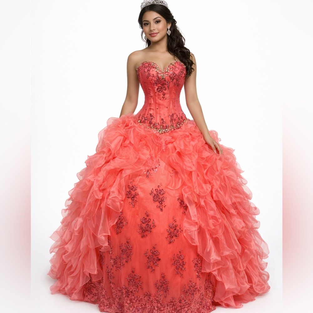 Quinceañera Coral Dress